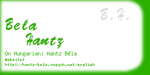 bela hantz business card